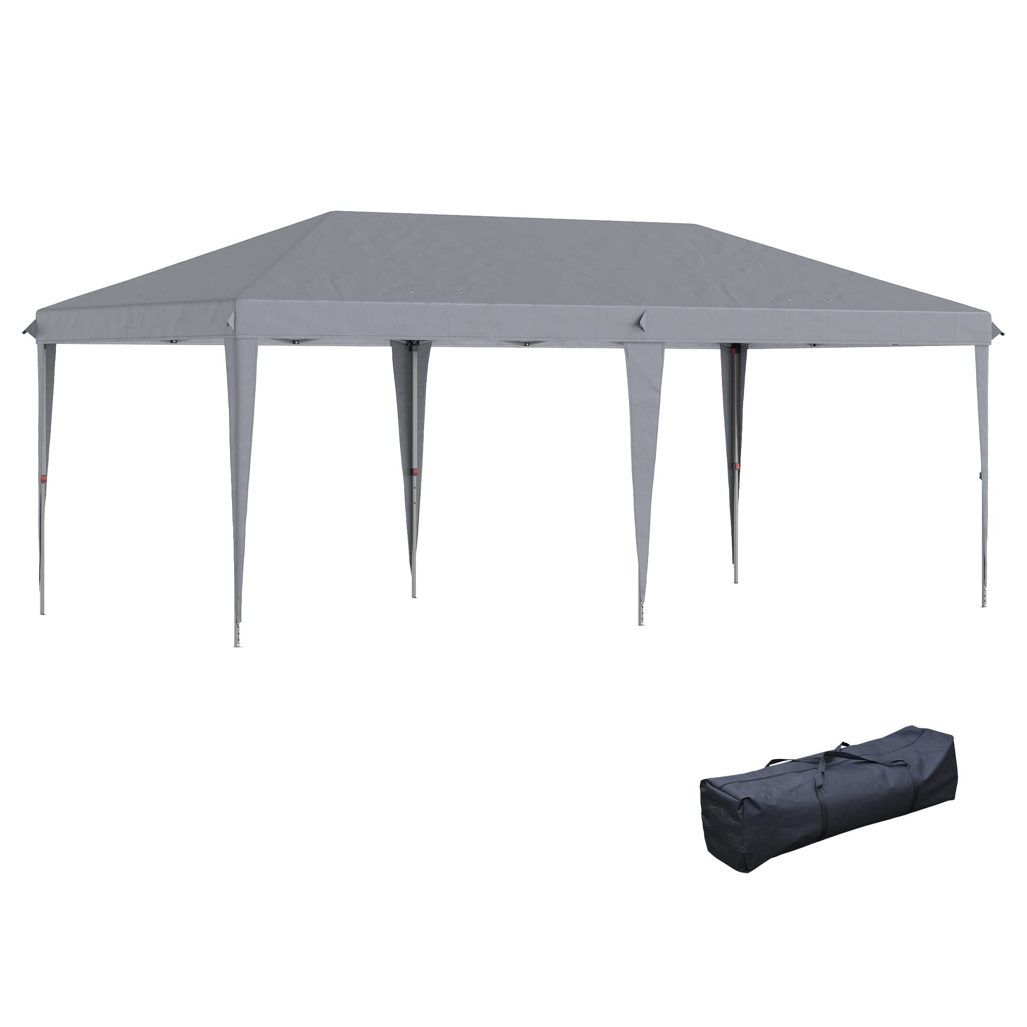 Front. Ecooso - 10 x 20 Pop Up Canopy Tent, Heavy Duty Tents for Parties, Outdoor Instant Gazebo Sun Shade Shelter with Carry Bag - Gray.