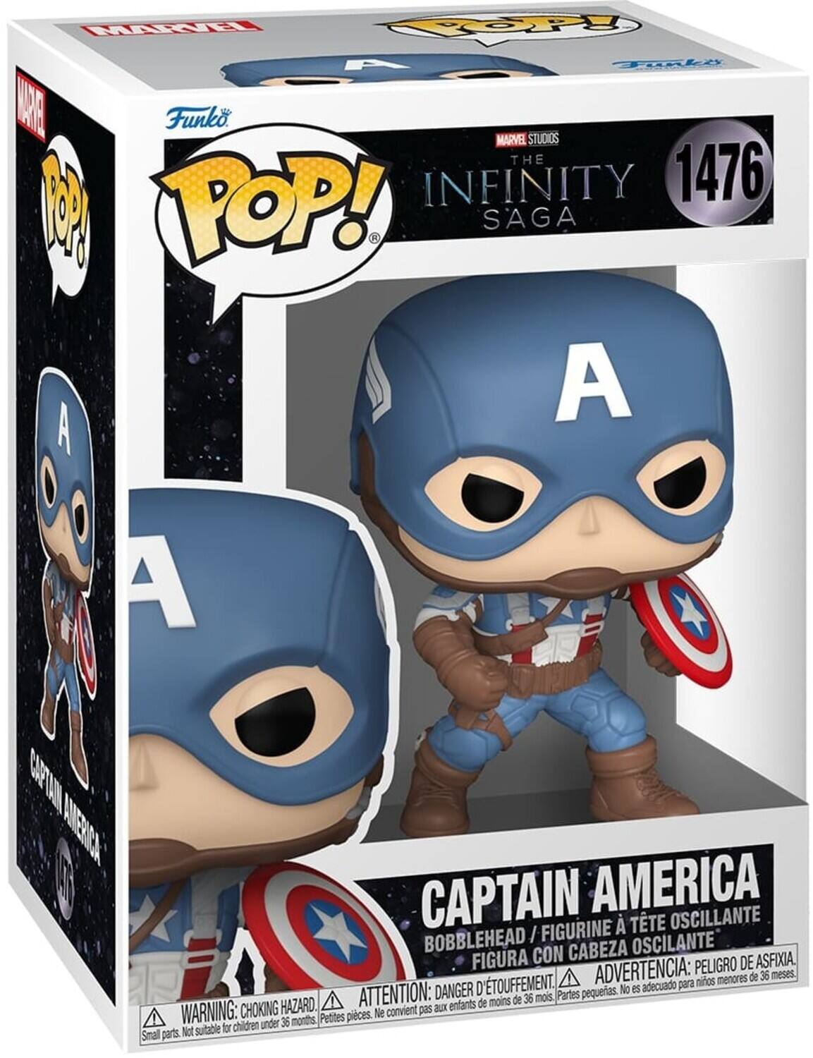 FARTE OP P Tinki BA Funk MARVEL STUDIOS THE INFINITY 1476 M POP! SAGA A A A CARTAN AANENCA U CAPTAIN AMERICA FIGURINE TTE OSCILANTE BOBBLEHEAD / OSCILANTE FIGURA CON CABEZA ASFIXIA. ADVERTENCIA: PELIGRO DE menores de 36 meses. D'TOUFFEMENT. adecuado para ninos ATTENTION: DANGER D Partes pequeias. No es de moins de 36 mois. CHOKING HAZARD. WARNING: DANGER D'ÉTOUFFEMENT. Petites picies. Ne convient pas aux enfants Small parts suitable for children under 36 months. Not suitable for children under 36 months.