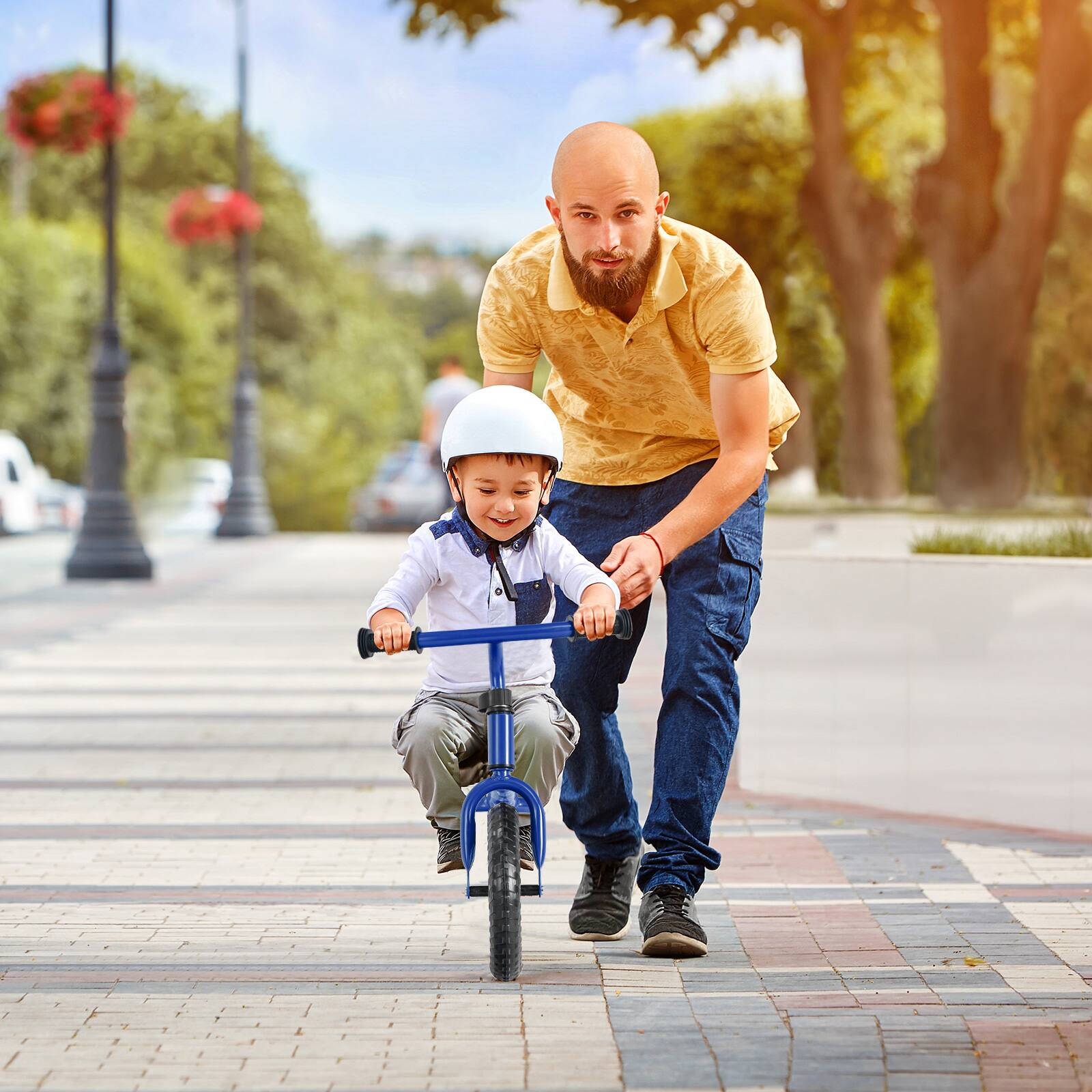 Alt View 1. Costway - Costway Kids Balance Bike No Pedal Training Bicycle w/ Adjustable Handlebar & Seat - Blue.