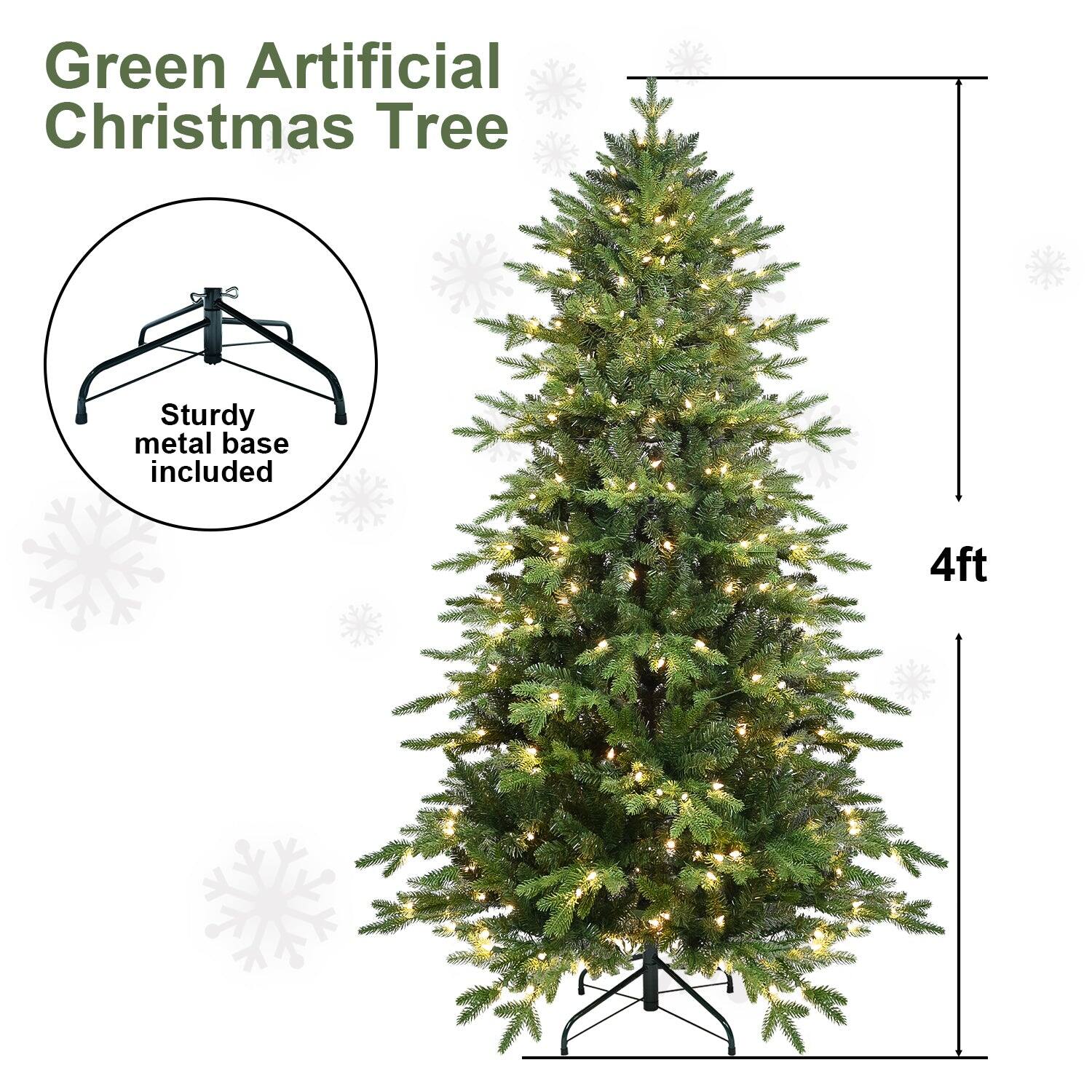 Green Artificial Christmas Tree

Sturdy metal base included

4ft