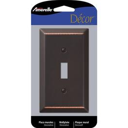 AMERELLE - Century Aged 1 gang Stamped Steel Toggle Wall Plate 1 pk - Bronze