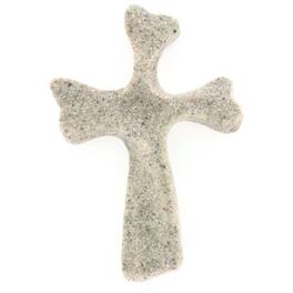Ganz - Stone My Lord's Cross 2.75 inch across by 4 inches long - White