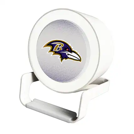 Front. Keyscaper - Baltimore Ravens Linen Print Nightlight Charger & Bluetooth Speaker - White.