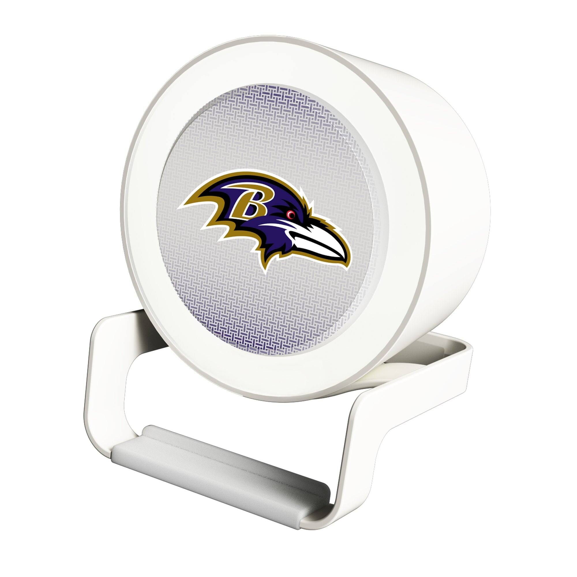 Front. Keyscaper - Baltimore Ravens Linen Print Nightlight Charger & Bluetooth Speaker - White.