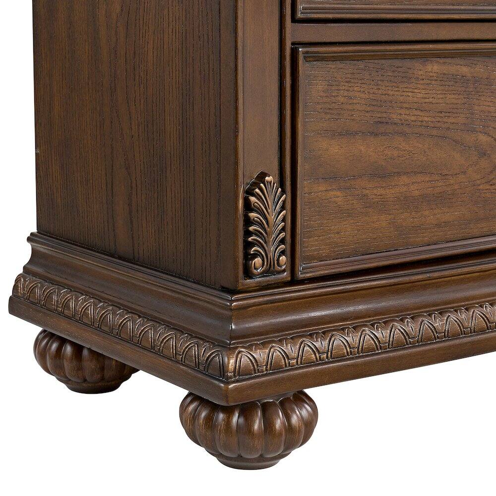 Alt View 3. Picket House Furnishings - Concerto Nightstand with USB-C in Brown - Brown.