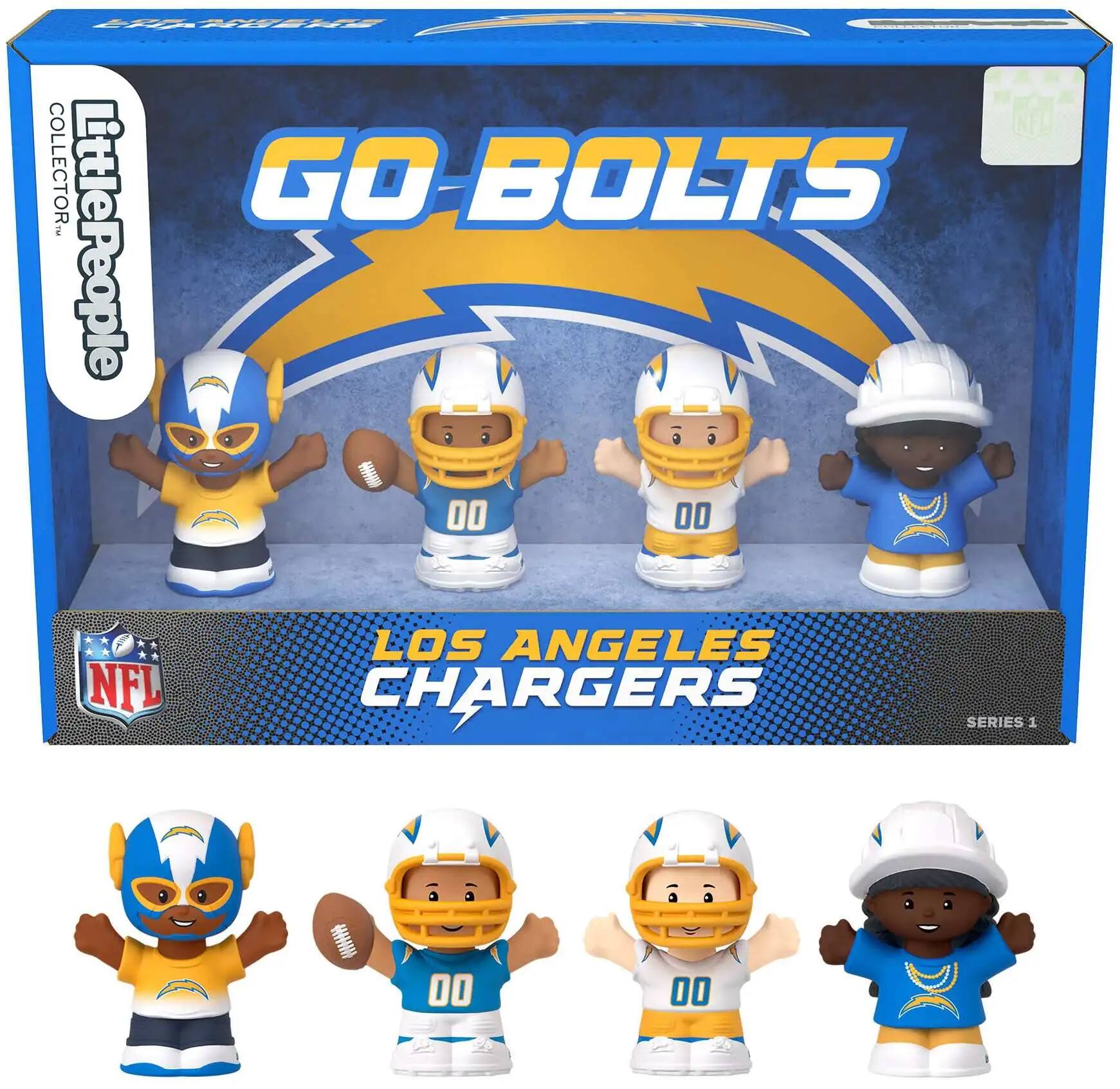 Fisher Price Little People x NFL Collector Los Angeles Chargers Figure 4-Pack