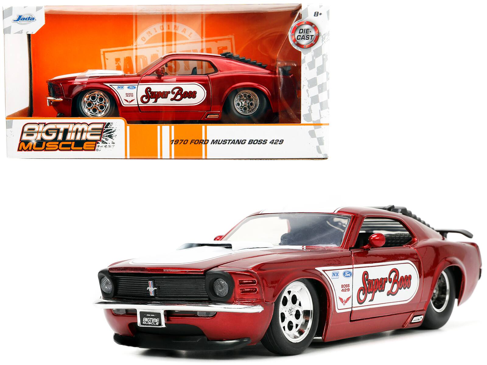 Jada  
ORIGINAL  
Super Boss  
1970 FORD MUSTANG BOSS 429  
BIGTIME MUSCLE  
DIE-CAST  
8+