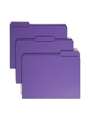 Smead - Reinforced File Folder, 3 Tab, Letter Size, 100/Box (13034) - Purple