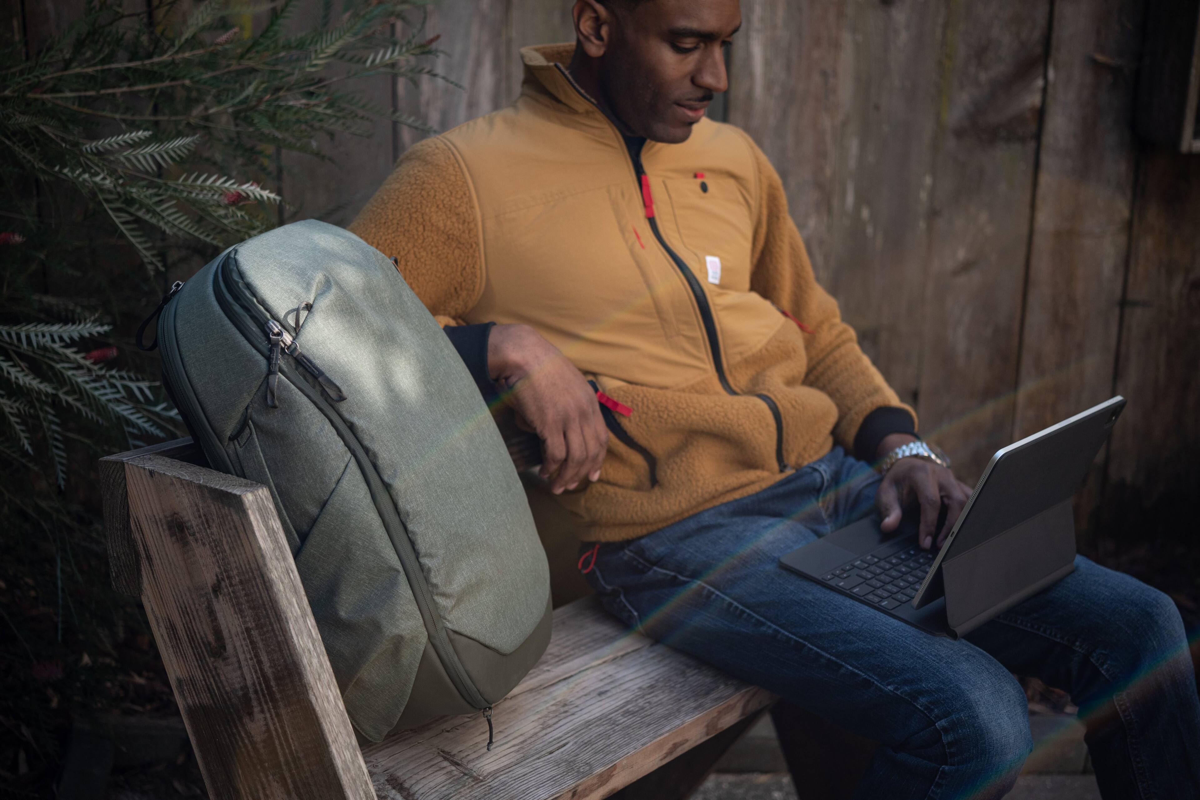 Alt View 19. Peak Design - Travel Backpack 30L - Sage.