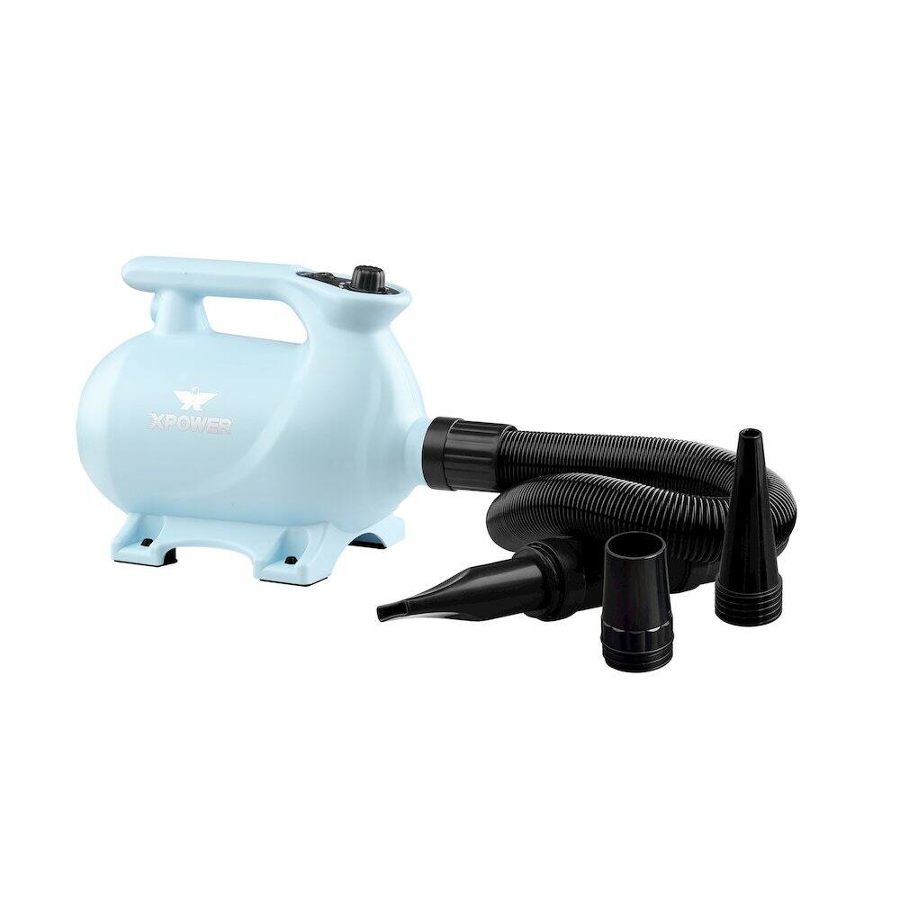 Angle. XPOWER - B-123 Variable Speed Pet Dryer with 2-Stage Heat Settings - Sky Blue.