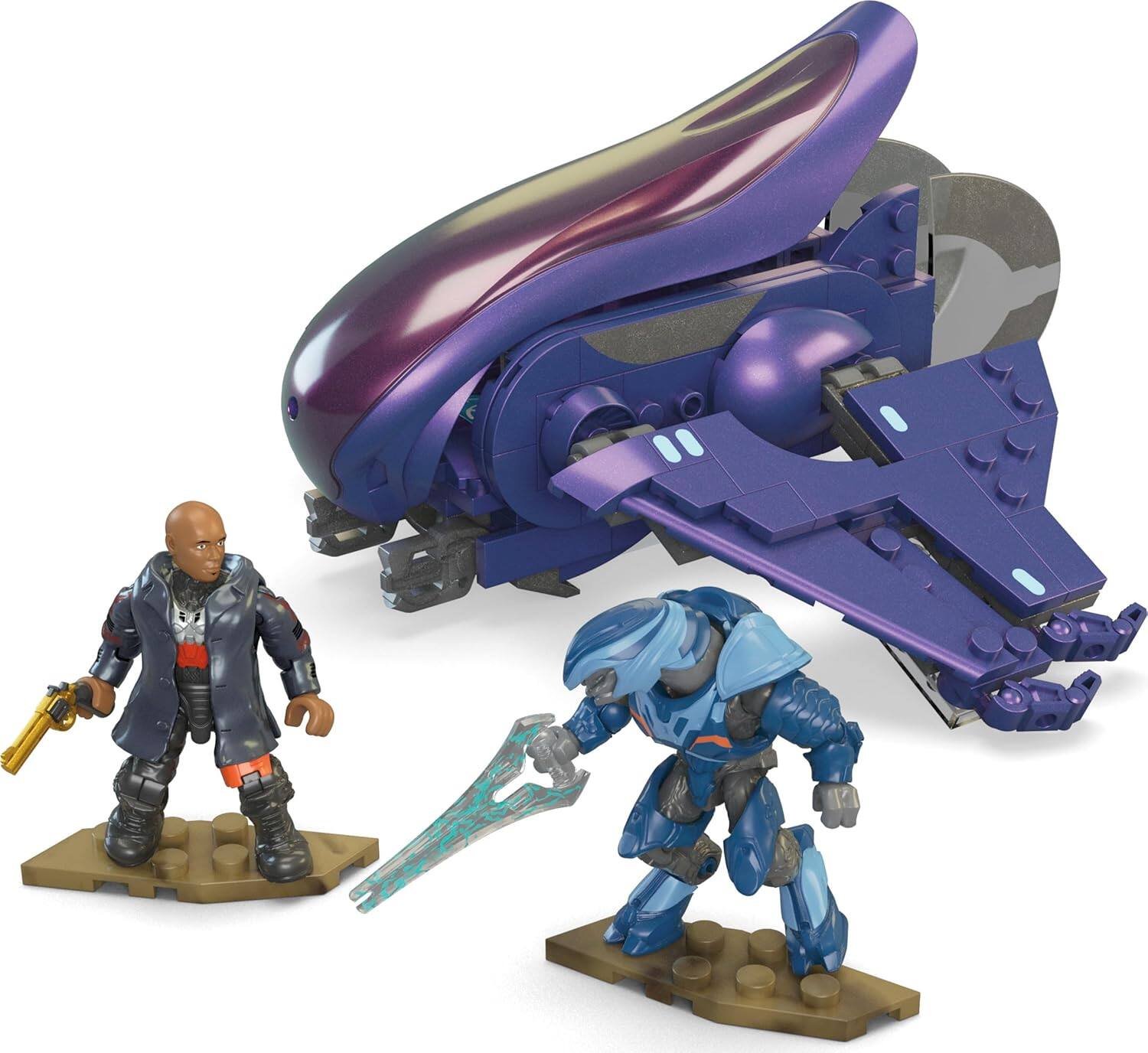 Alt View 6. Mega Bloks - MEGA BLOKS - HALO Renegade Banshee Vehicle, 205 Piece Buiding Toy Set with 2 Micro Action Figures  - COLLECTABLES - Multicolor.