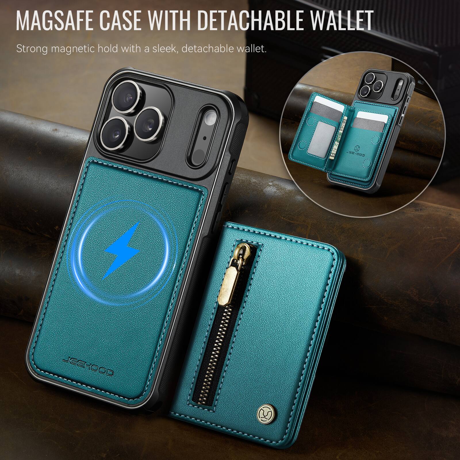 MAGSAFE CASE WITH DETACHABLE WALLET

Strong magnetic hold with a sleek, detachable wallet.