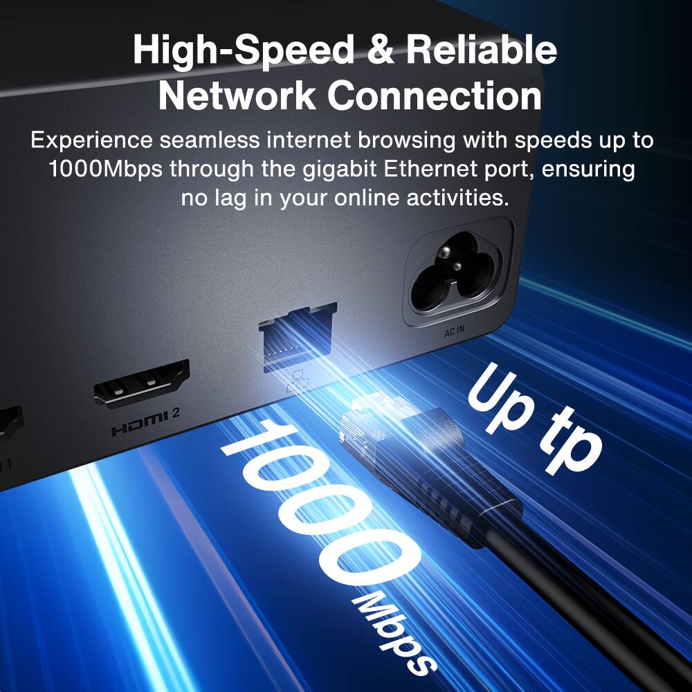 High-Speed & Reliable Network Connection

Experience seamless internet browsing with speeds up to 1000Mbps through the gigabit Ethernet port, ensuring no lag in your online activities.

1 AC IN
HDMI 2

Up to 1000Mbps