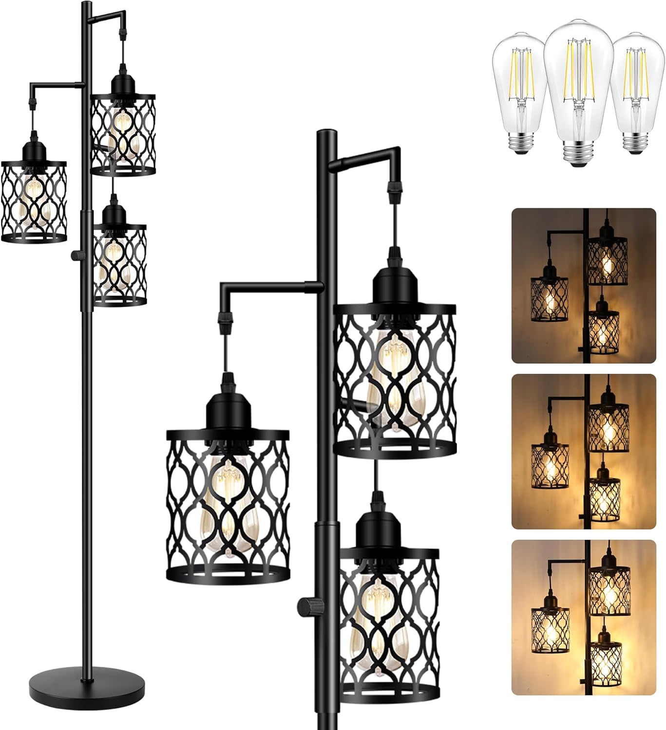 Black - Dimmable (With Bulbs) 68"