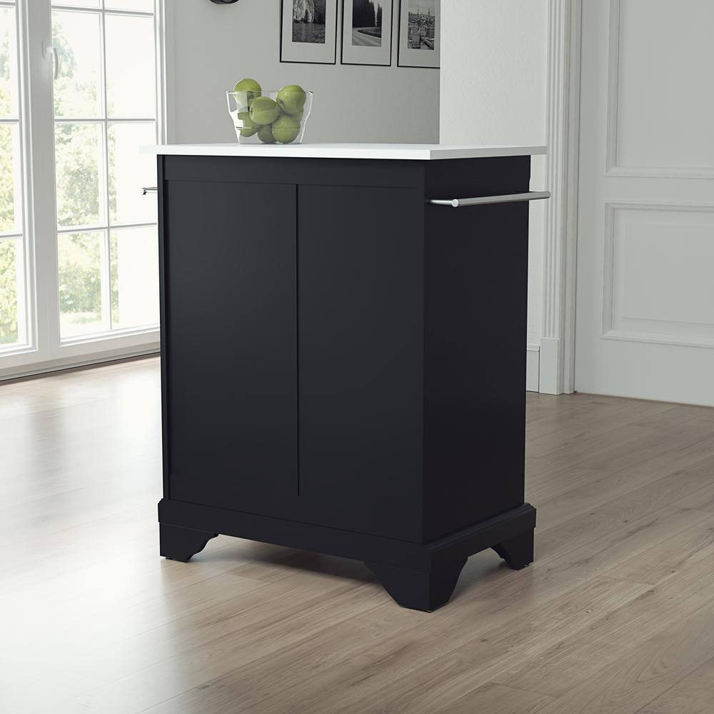 Alt View 4. Crosley Furniture - Lafayette Stone Top Portable Kitchen Island/Cart - Black.
