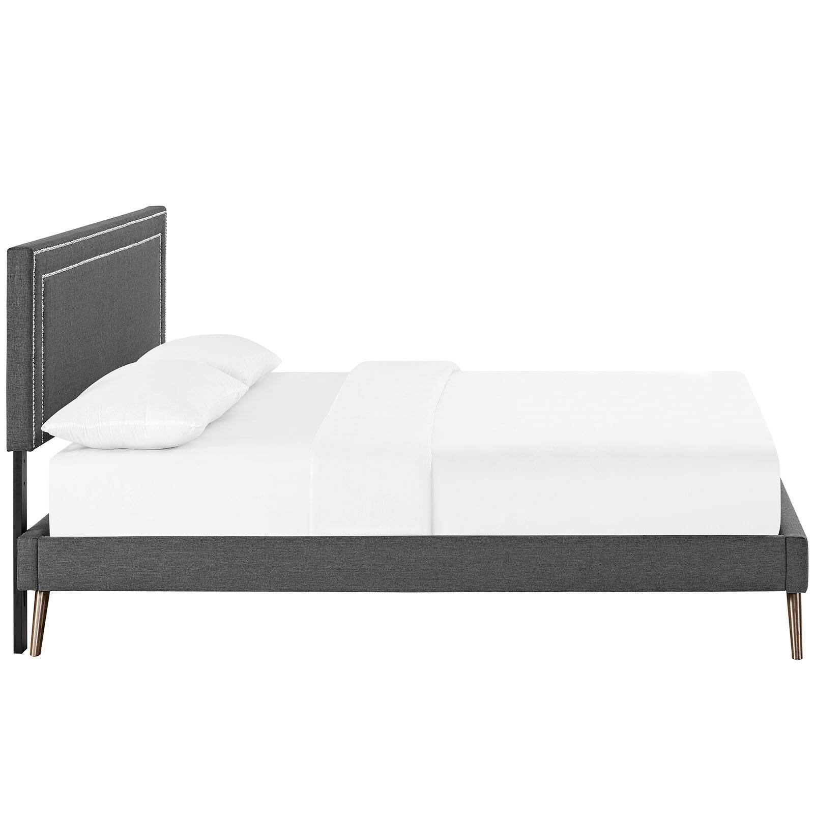 Left. Modway - Amelia Performance Velvet Full Bed - Gray.
