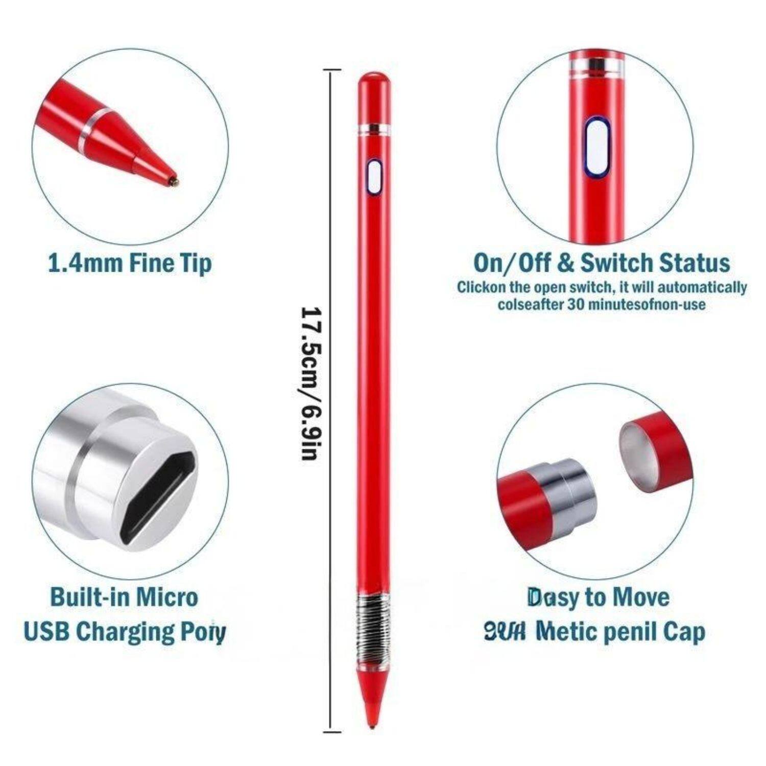 1.4mm Fine Tip

17.5cm/6.9in

On/Off & Switch Status
Click on the open switch, it will automatically close after 30 minutes of non-use

Built-in Micro USB Charging Port

Daisy to Move
3UA Metic penil Cap