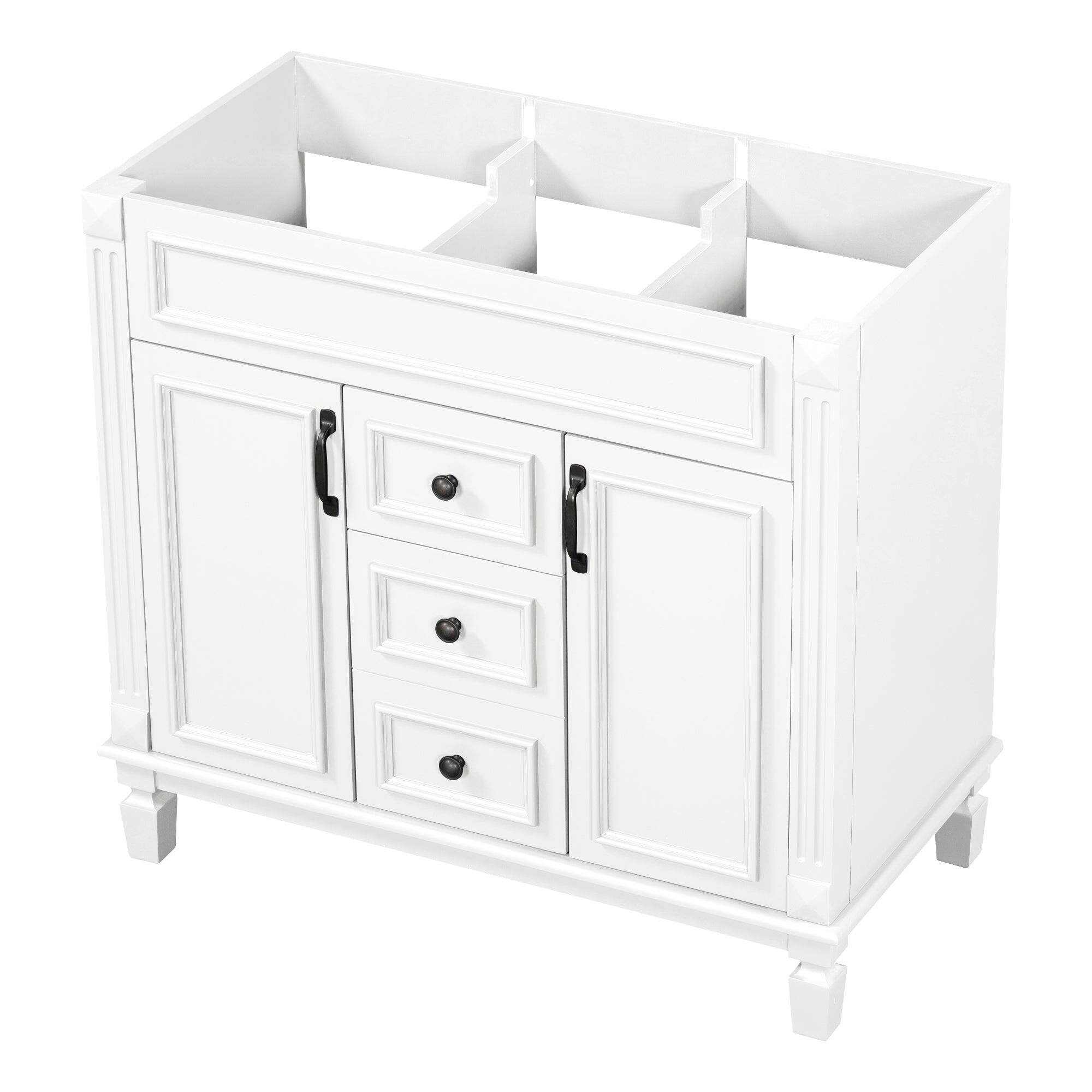 Alt View 7. Boyel Living - 36 Inch Modern Bathroom Vanity Cabinet Only Soft Closing Doors Drawers White - White.