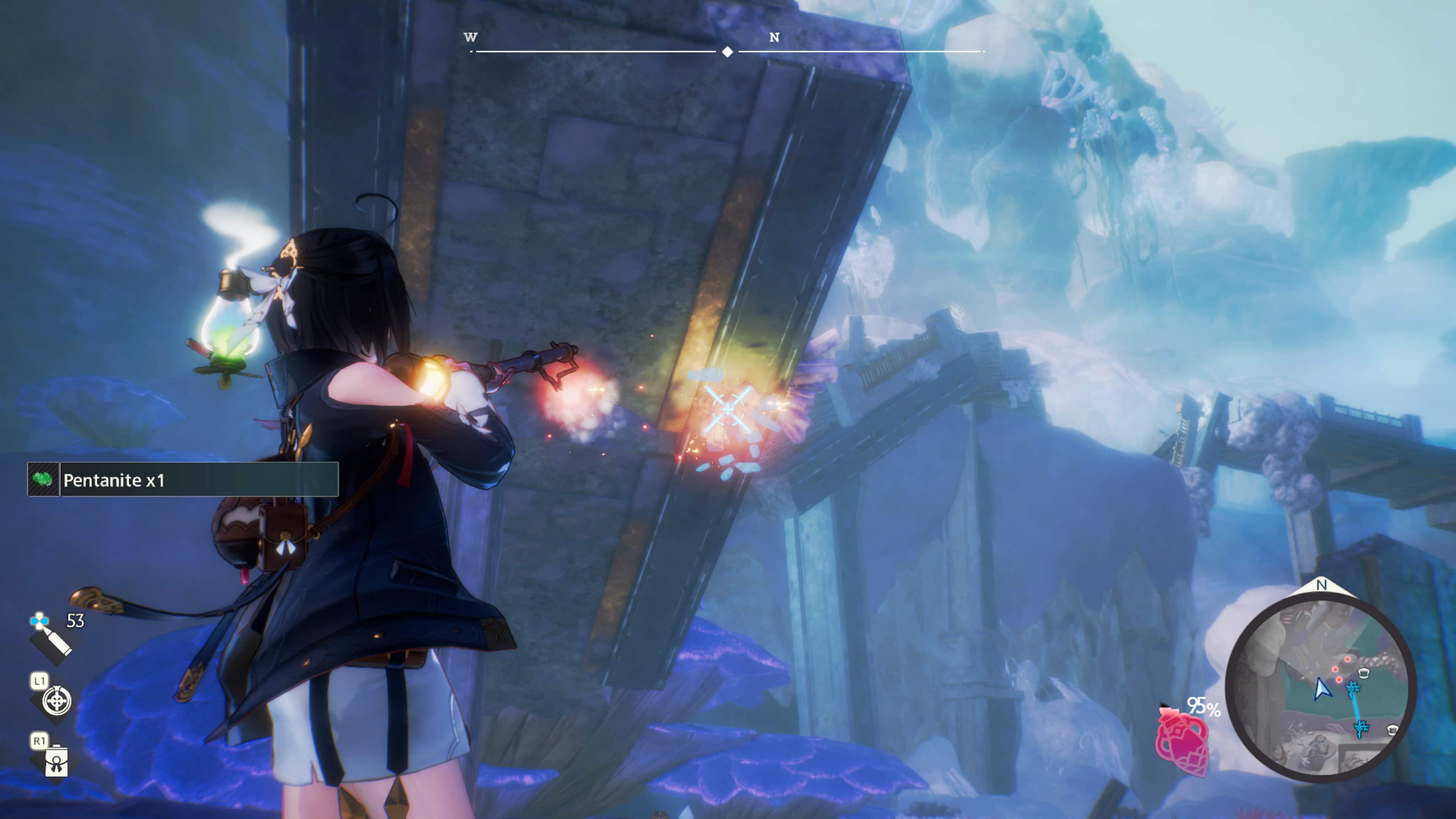 The text on the image reads: "Pentanite x1 N 53 L1 RI 95%."