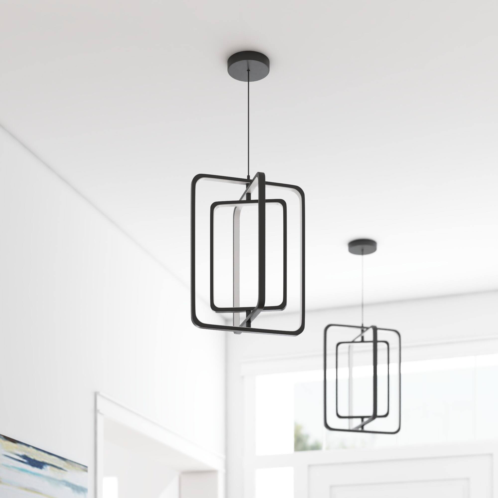 Portage Bay Contemporary Geometric LED Medium Hanging Pendant Light ...