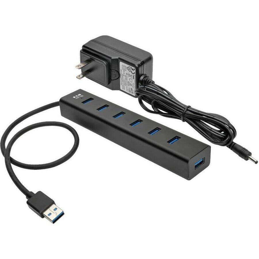 Alt View 2. Tripp Lite - Eaton Tripp Lite Series 7-Port Portable USB 3.x (5Gbps) Mini Hub, Aluminum - USB 3.0 - External - 7 USB Port(s) - 7 USB.