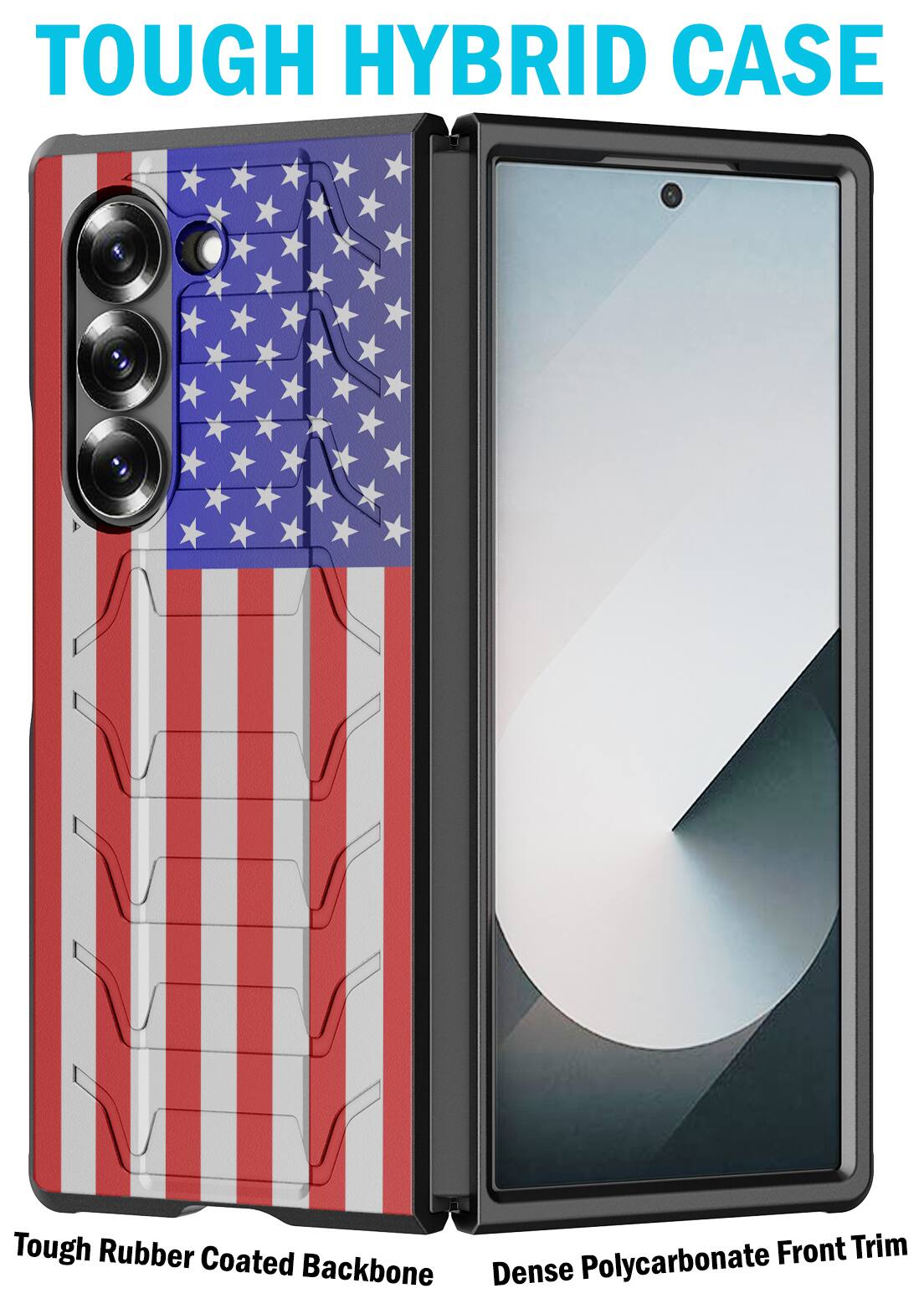 TOUGH HYBRID CASE

Tough Rubber Front Trim Coated Backbone Dense Polycarbonate
