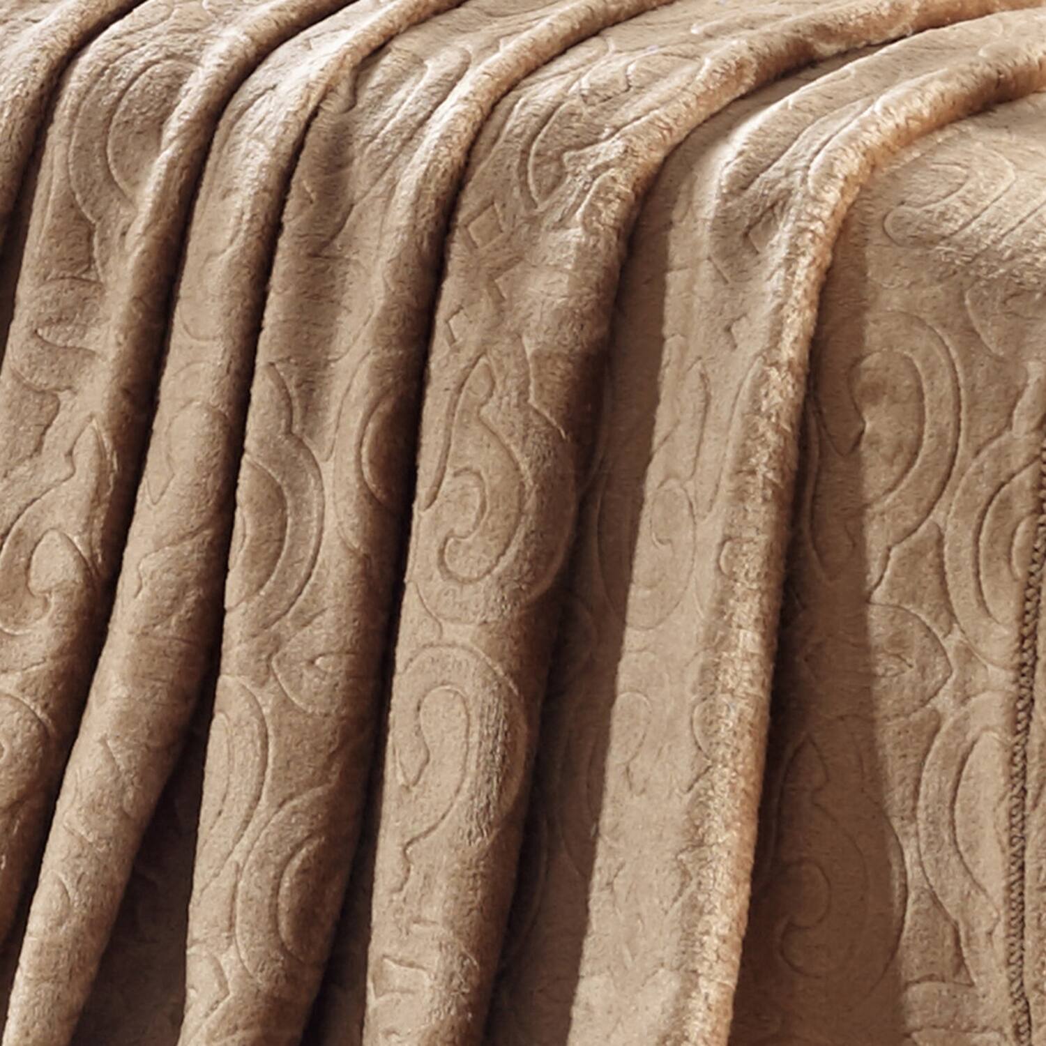 Alt View 4. Noble House - Plazatex Dama Embossed Decorative Super Soft Throw Blanket for Sleep/Decor 2 Pack 50" x 60" Taupe - Taupe.