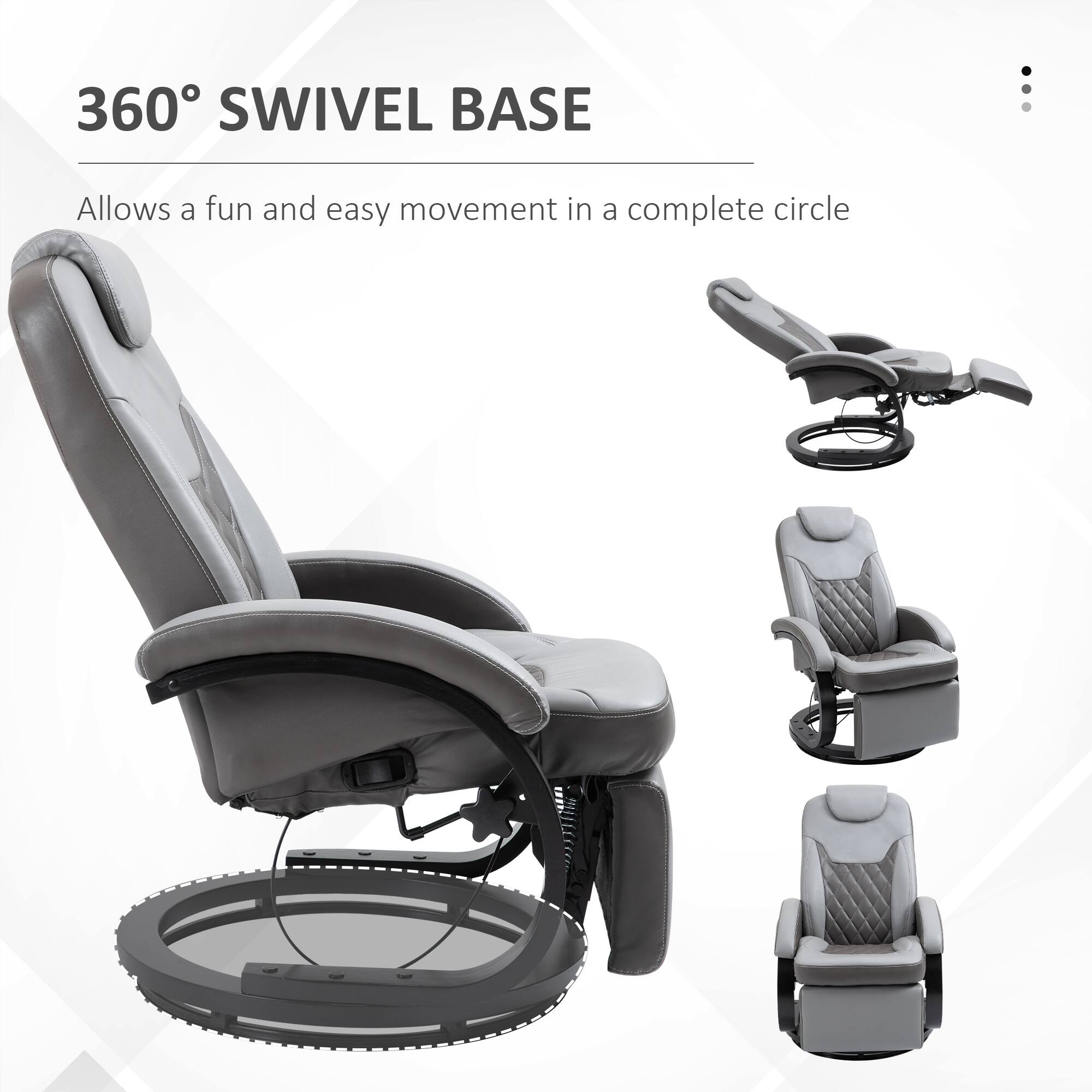 360° SWIVEL BASE

Allows a fun and easy movement in a complete circle