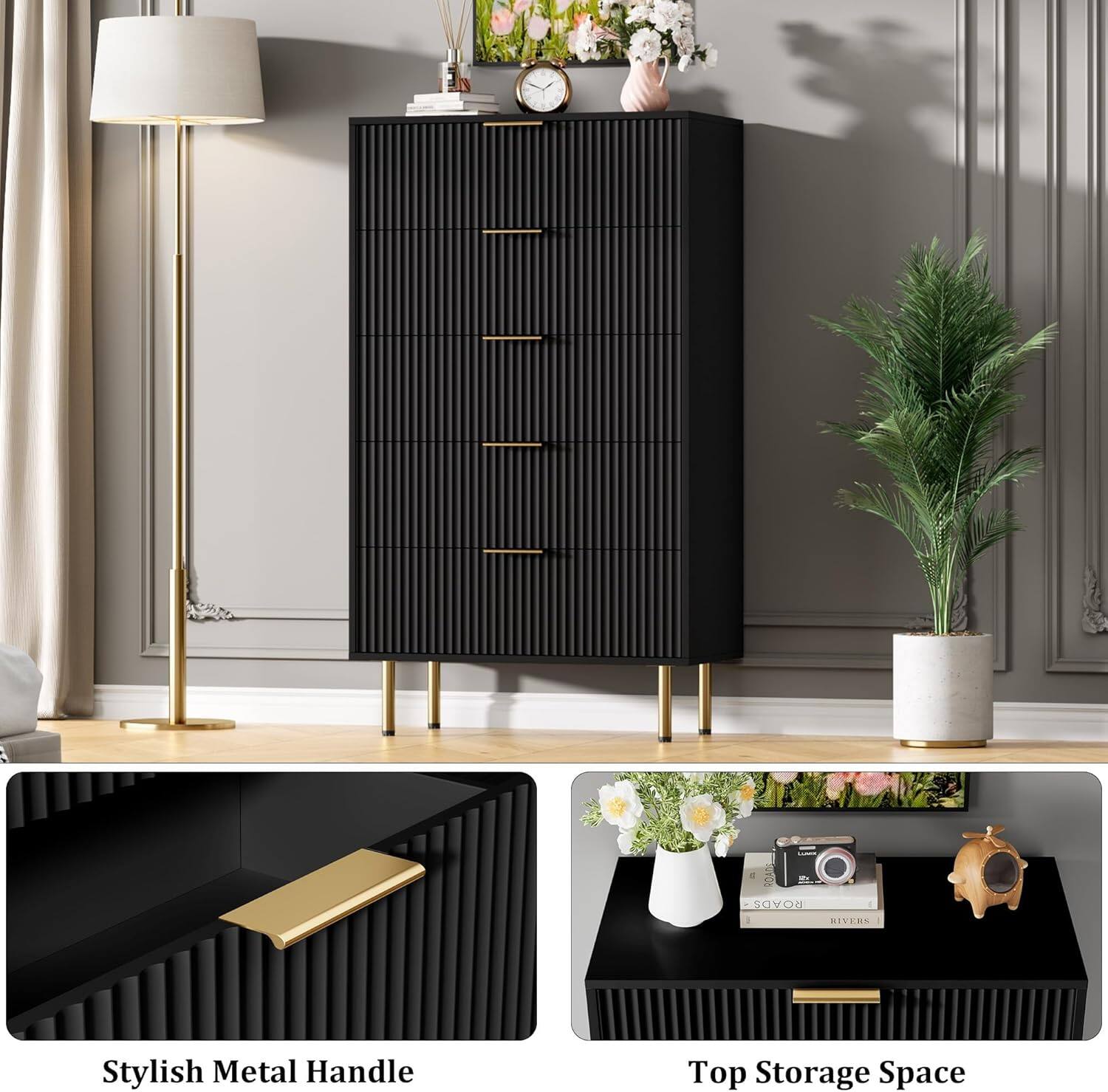 - Stylish Metal Handle
- Top Storage Space