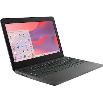 Front. Lenovo - Lenovo 100e Chromebook Gen 4 82W00000US 11.6" Chromebook - HD - Octa-core (ARM Cortex A76 + Cortex A55) - 4 GB - 32 GB F - Graphite Gray.
