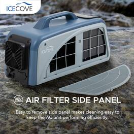 SUNJOY - Icecove Blue Air Conditioner + 1* Blue Battery + 1 Solar Panel - Blue Air Conditioner + 1 Battery + 1 Solar Panel
