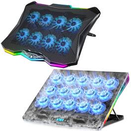 HongFei - AA3 Gaming Laptop 8 Cooling Fans and AA2 Gaming Laptop Cooler Set - Black