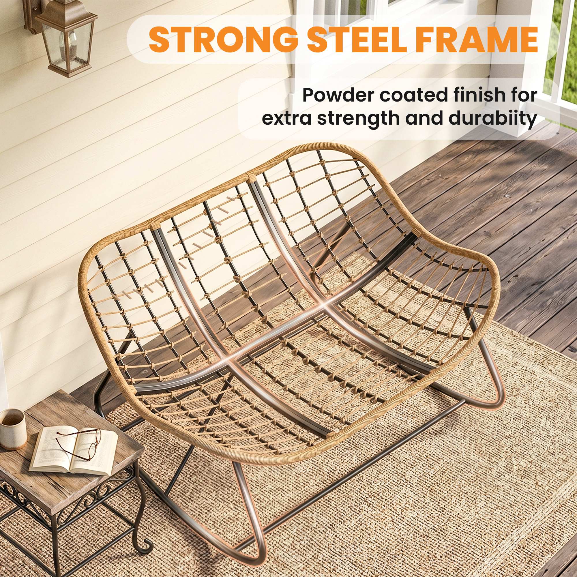 STRONG STEEL FRAME  
Powder coated finish for extra strength and durability