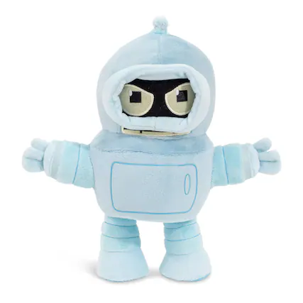 Front. Toynk - Futurama Angry Bender 8-Inch Chibi Collector Plush Toy - Gray.