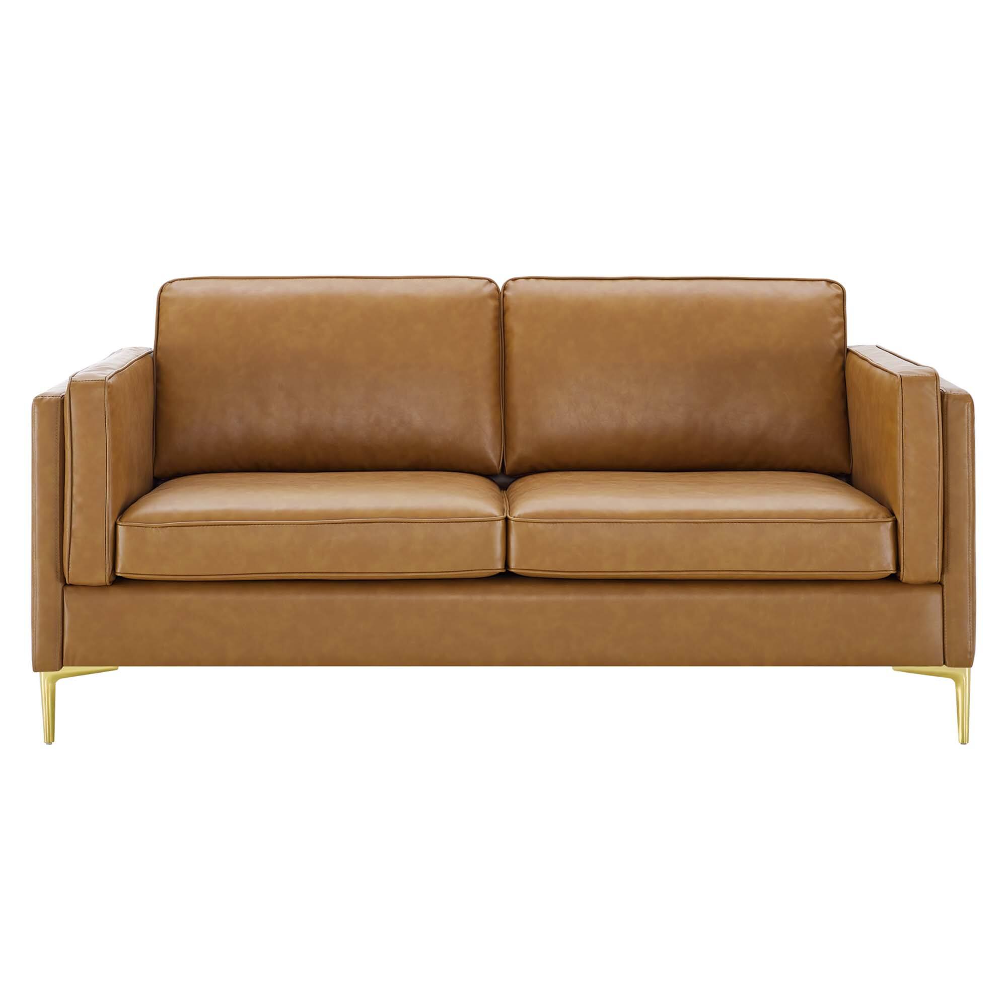 Alt View 4. Modway - Kaiya Vegan Leather Sofa by Modway - Tan.