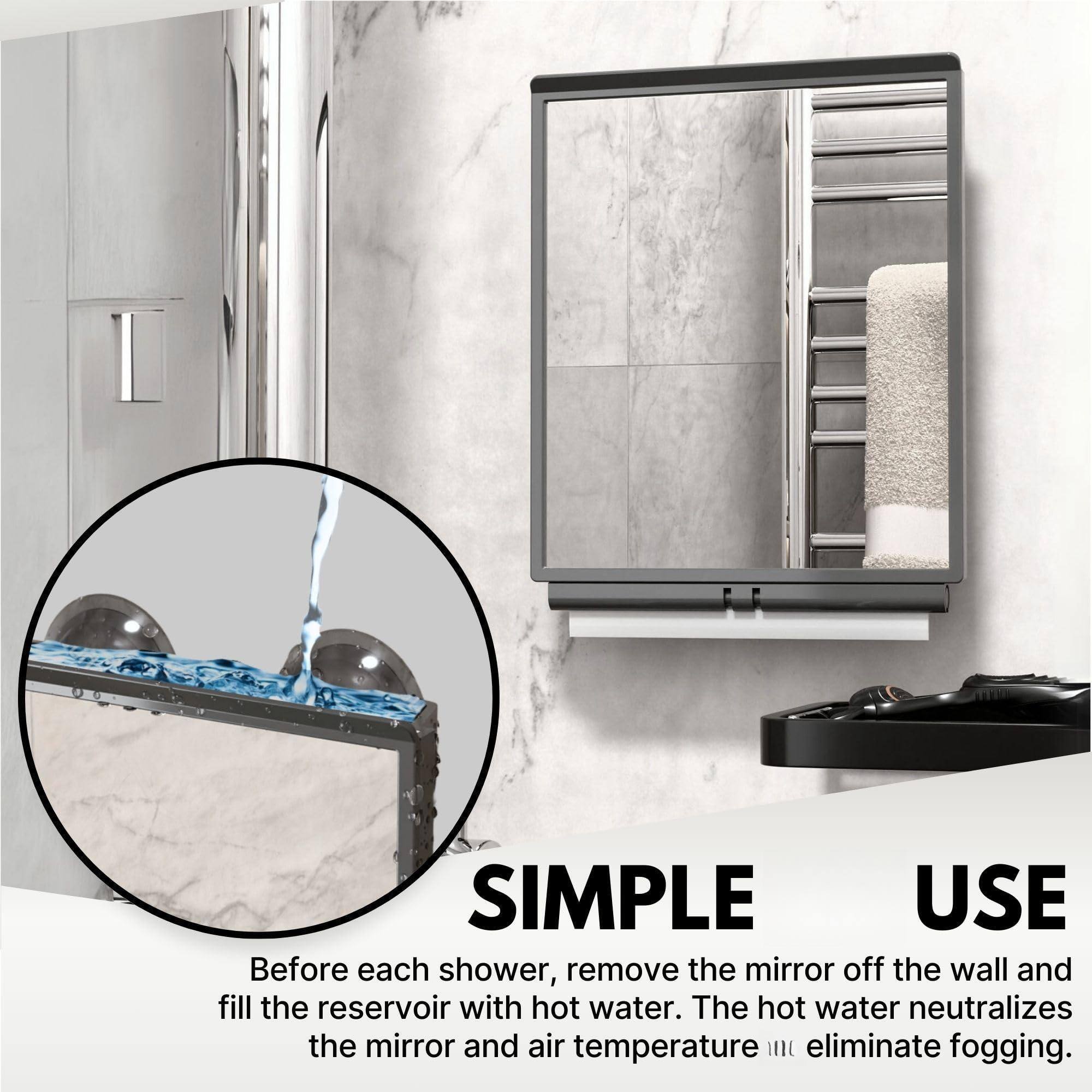 Earthley Blooms Fogless Shower Bathroom Mirror With Squeegee And Travel ...