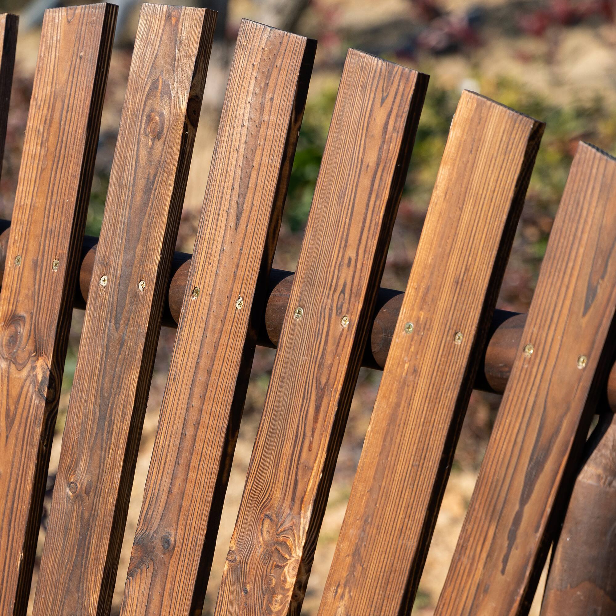 Alt View 7. Outsunny - Outdoor Wooden Rocking Chair, Double-Person Adirondack Rocking Patio Chair with Rustic High Back - Carbonized.