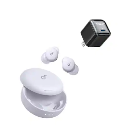 Front. Soundcore - Sleep A30 Special by Anker with USB C Charger Block 20W,Sleep Earbuds, ANC, PNC, Snore Masking, 10H Playtime.