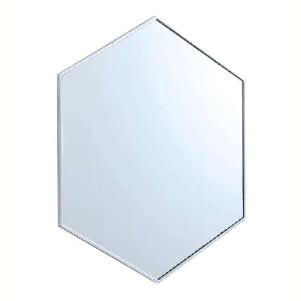 Alt View 1. Elegant Decor - Metal frame hexagon mirror 38 inch in silver - Silver.