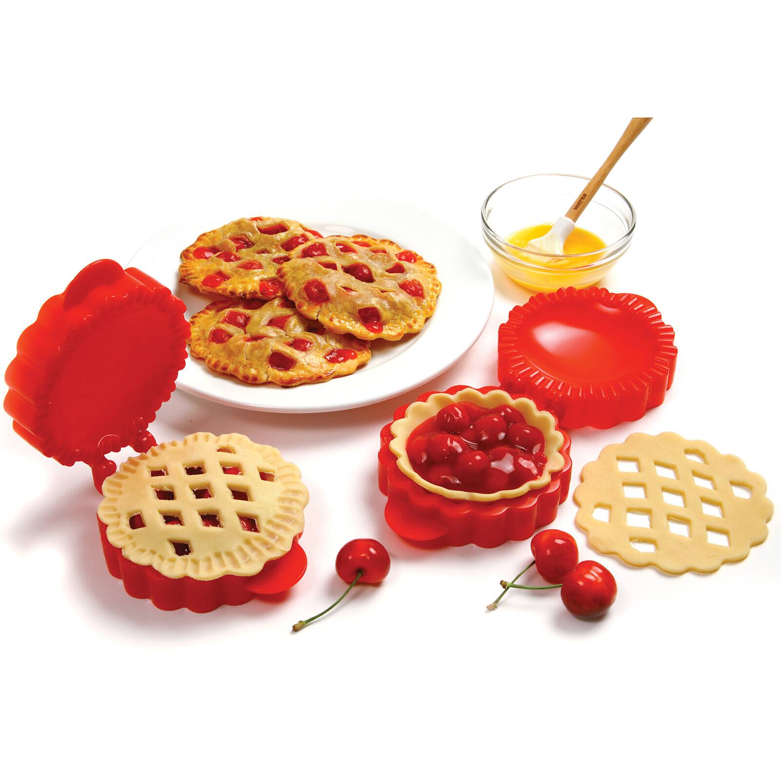 Alt View 3. Norpro - Lattice Mini Pie Mold – 4.5" x 5.75", Hand Pie Press, Decorative Crust Top - Black.