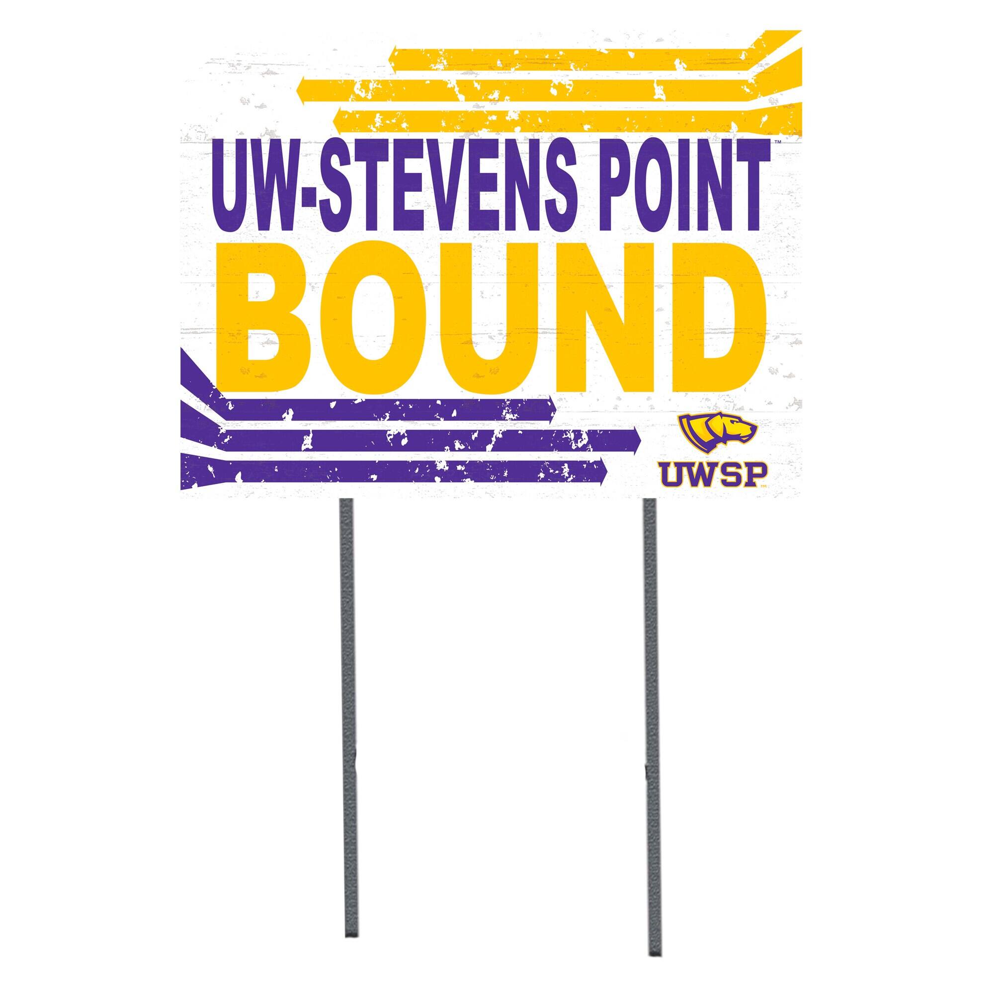 White Wisconsin-Stevens Point Pointers 18" x 24" Bound Yard Sign