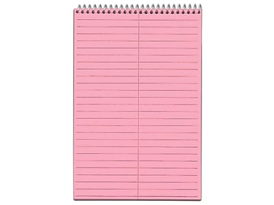 Front. TOPS - TOPS Prism Steno Pads, 6" x 9", Gregg, Pink, 80 Sheets/Pad, 4 Pads/Pack (TOP 80254) - Pink.