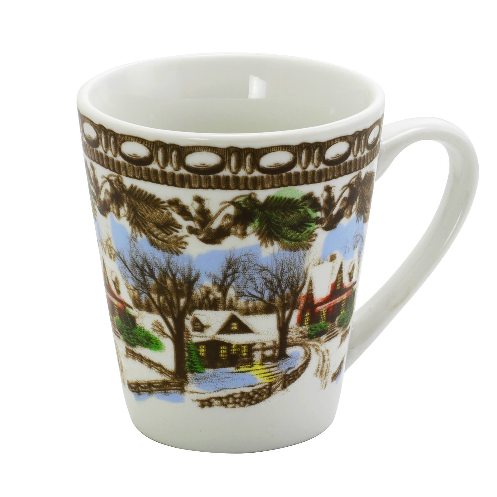 Alt View 8. Gibson - Gibson Home Christmas Toile 16 Piece Dinnerware Set - White and Multi.