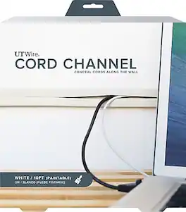 UT Wire - 10' Cord Channel, (UTW-CC1001-WH) - White