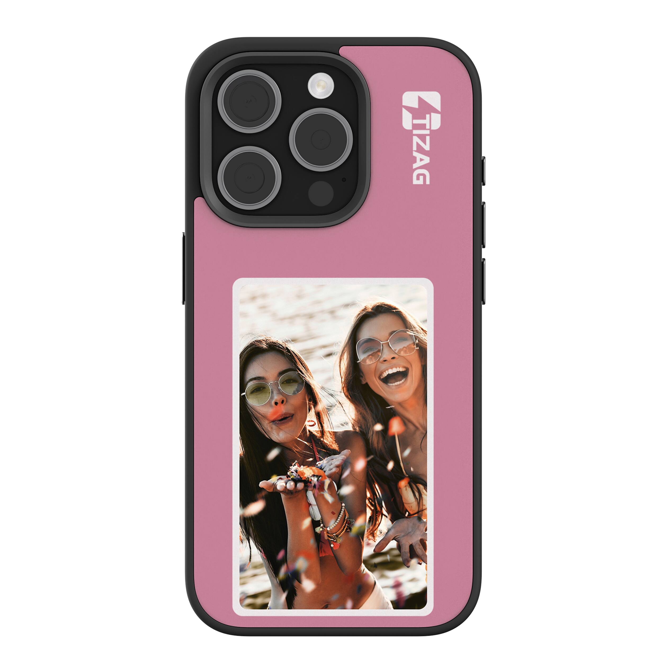 Angle. Tizag - Digital Canvas Case for iPhone 15 Pro - Pink.