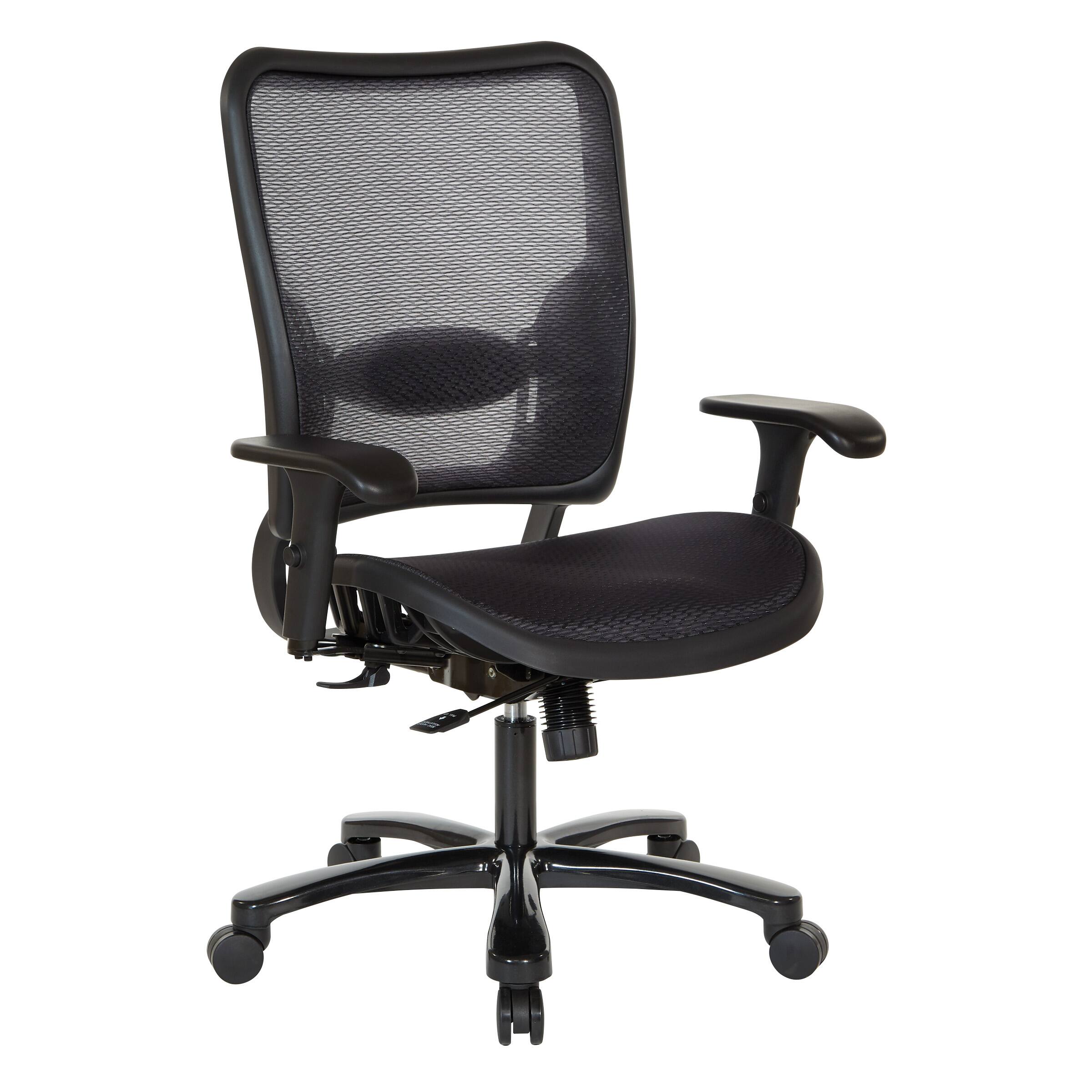 Angle. Office Star Products - Air Grid Seat/Back Big & Tall Chair - Black.