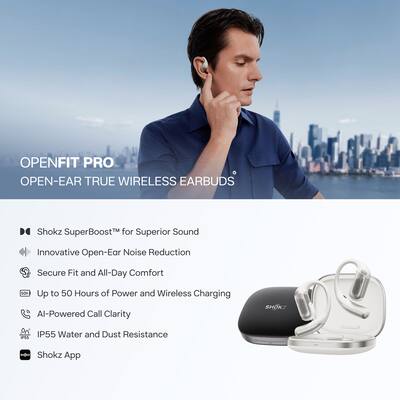 Shokz OpenFit Pro Open Ear True Wireless Bluetooth Active Noise Shokz OpenFit Pro Open Ear True Wireless Bluetooth Active Noise