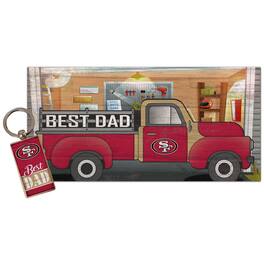 Fan Creations - San Francisco 49ers 6'' x 12'' Best Dad Truck Sign & Key Chain Bundle - Multicolor