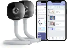 Hubble Connected - GoBaby AI Baby Monitor Cameras w/ Covered Face & Rollover Alert, True Cry Detection, Sleep Trainer & More - Twin