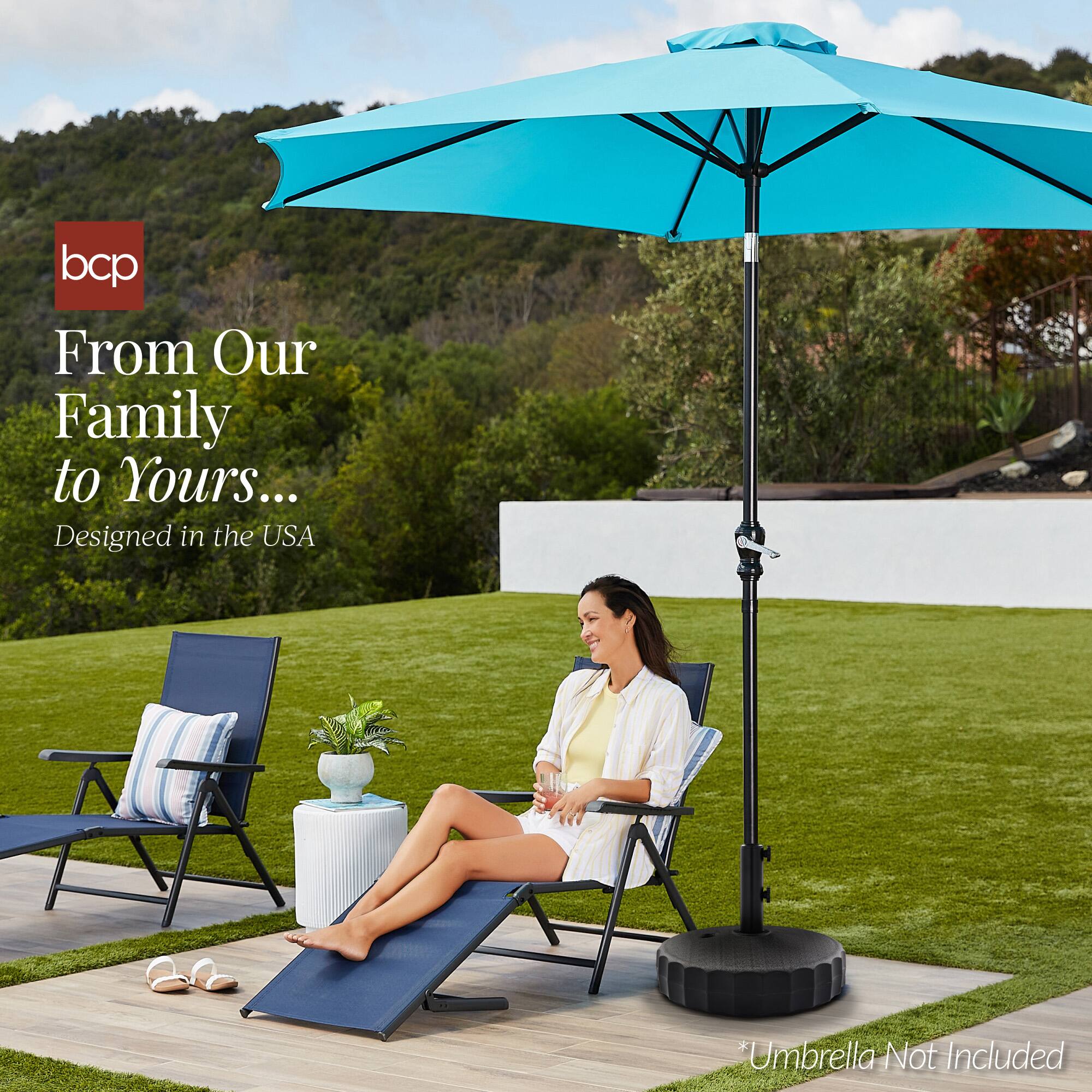 bcp  
From Our Family to Yours...  
Designed in the USA  

*Umbrella Not Included